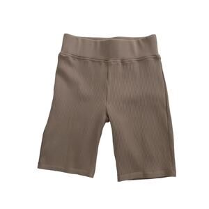 Melrose With Love tan ribbed knit bermuda shorts size Large NWT